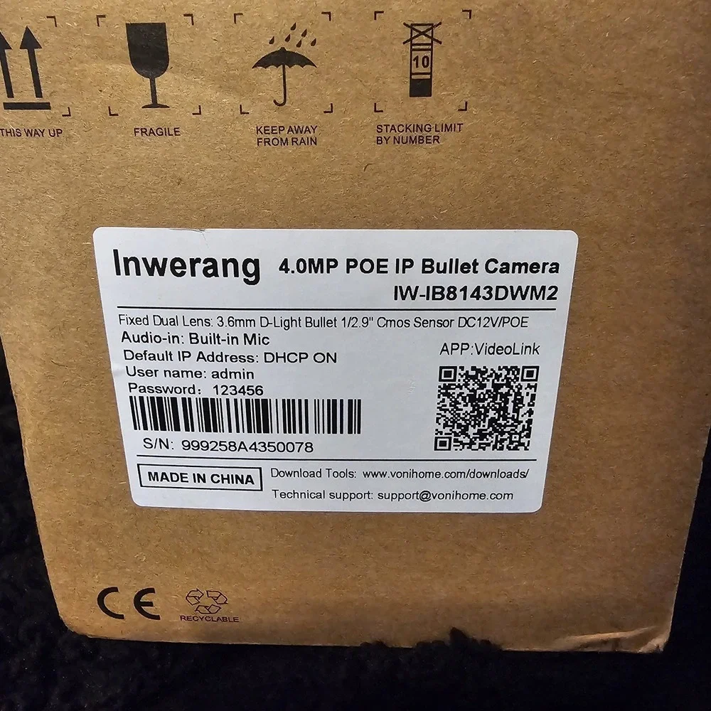 Inwerang Hd Camera 4.0MP Poe Ip Bullet Camera, IW-IB8143DWM2‎